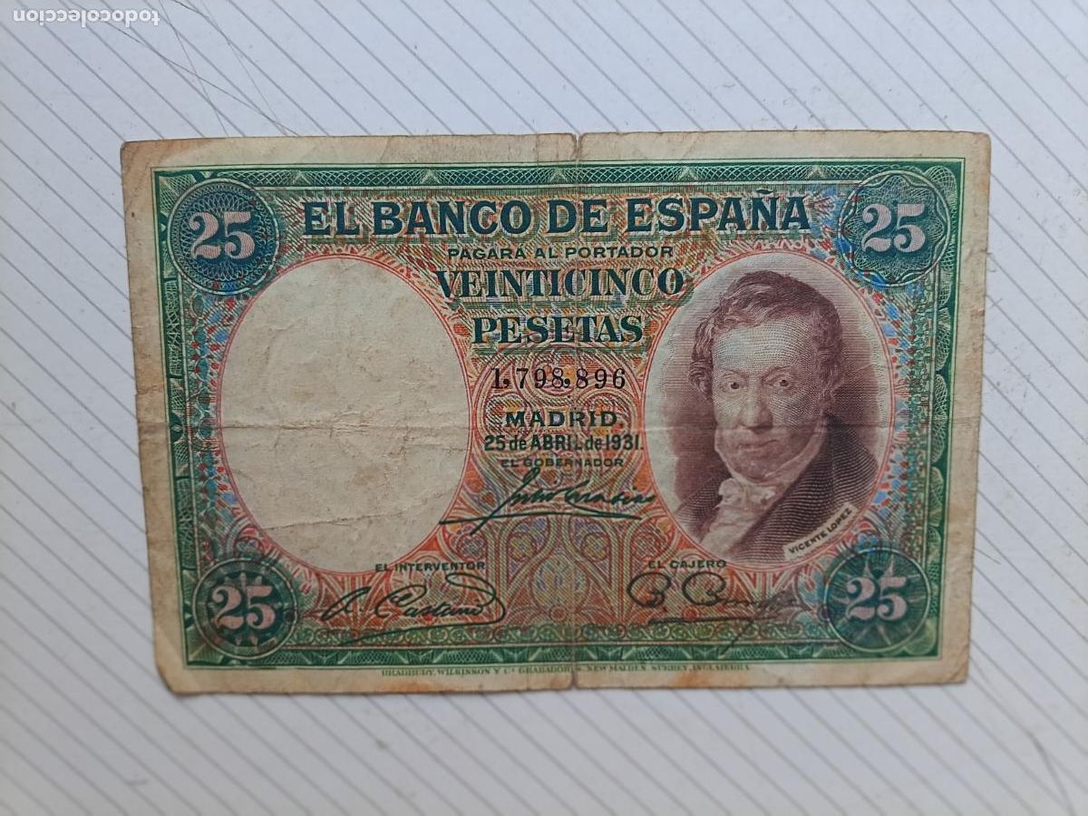 Billetes espa&ntilde;oles: BILLETE DE 25 PESETAS DE 1931