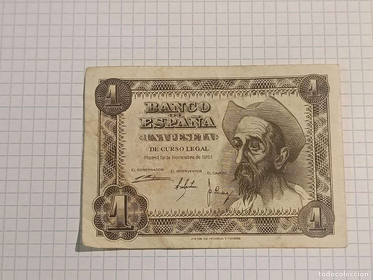 Billetes espa&ntilde;oles: Billete 1 peseta. Emisi&oacute;n 19. Noviembre. 1951. Serie G. Estado Espa&ntilde;ol. Banco de Espa&ntilde;a