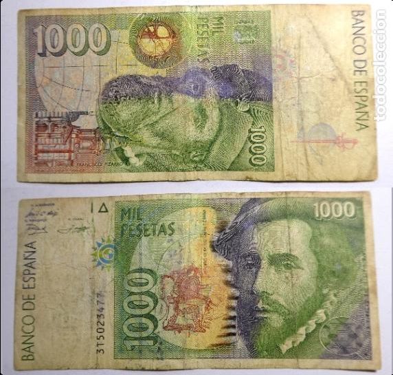 Billetes espa&ntilde;oles: Billete de 1000 Pesetas 1992 Hern&aacute;n Cortes , circulado