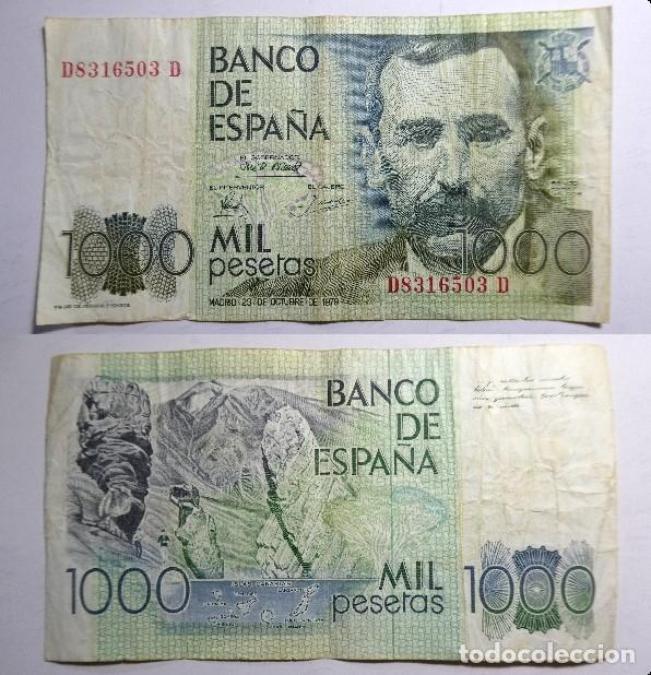 Billetes espa&ntilde;oles: Billete de 1000 Pesetas 1979 ,Benito P&eacute;rez Galdos , circulado