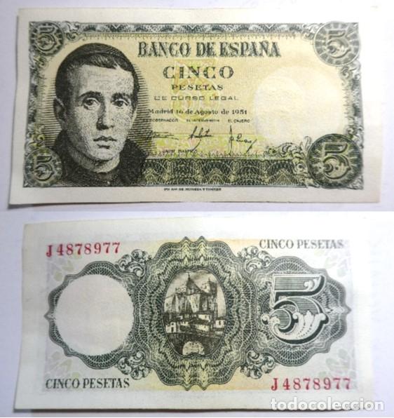 Billetes espa&ntilde;oles: Billete de 5 PESETAS 1951 , MBC