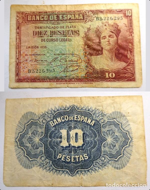Billetes espa&ntilde;oles: BILLETE 10 PESETAS 1935 SERIE B