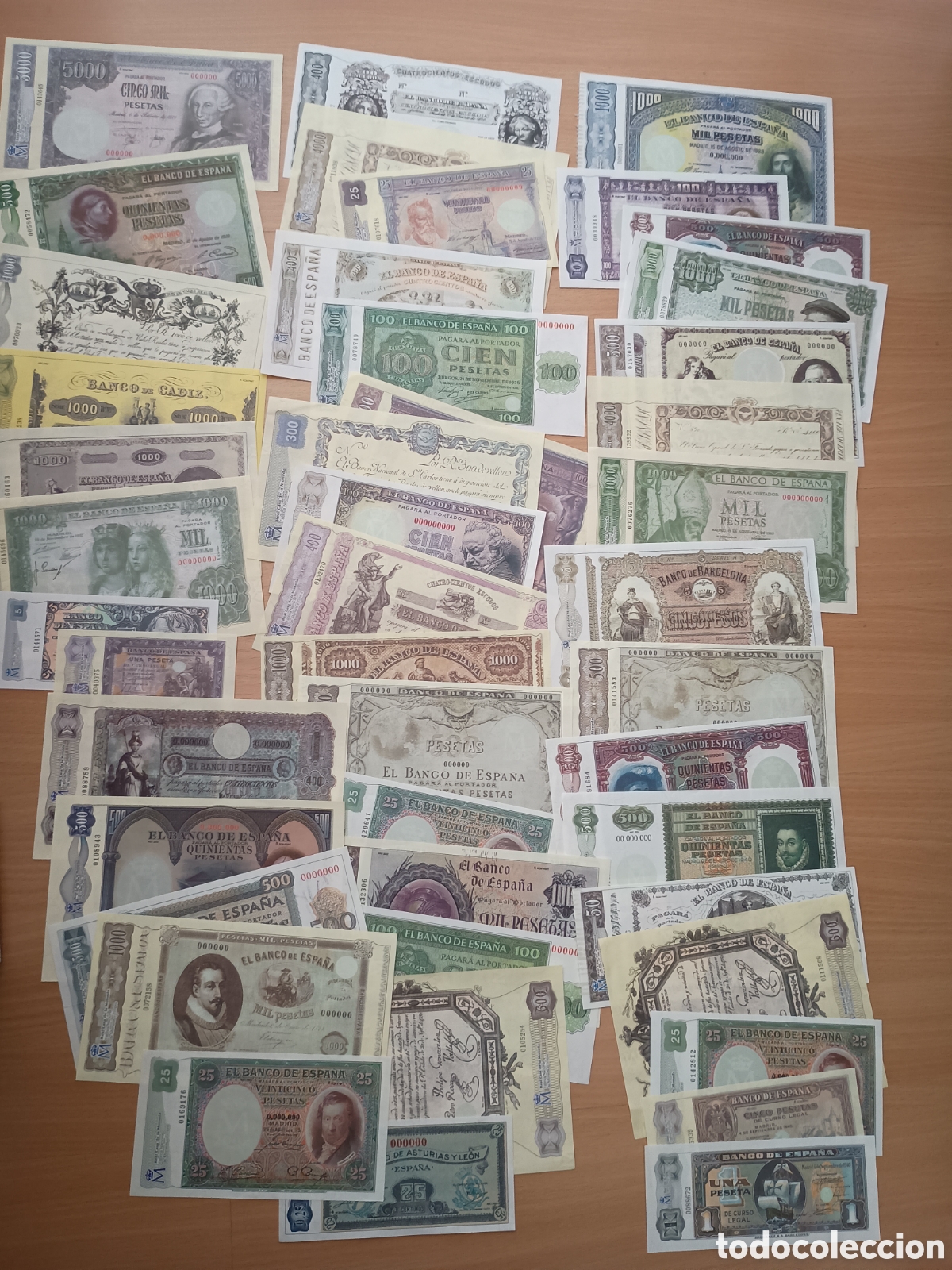 Billetes espa&ntilde;oles: ESPA&Ntilde;A - LOTE DE 46 BILLETES FACS&Iacute;MIL - REAL CASA DE LA MONEDA FNMT