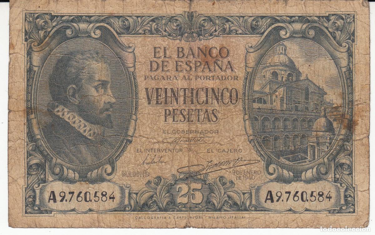 Billetes espa&ntilde;oles: BILLETE BANCO DE ESPA&Ntilde;A -25 PESETAS - 1940
