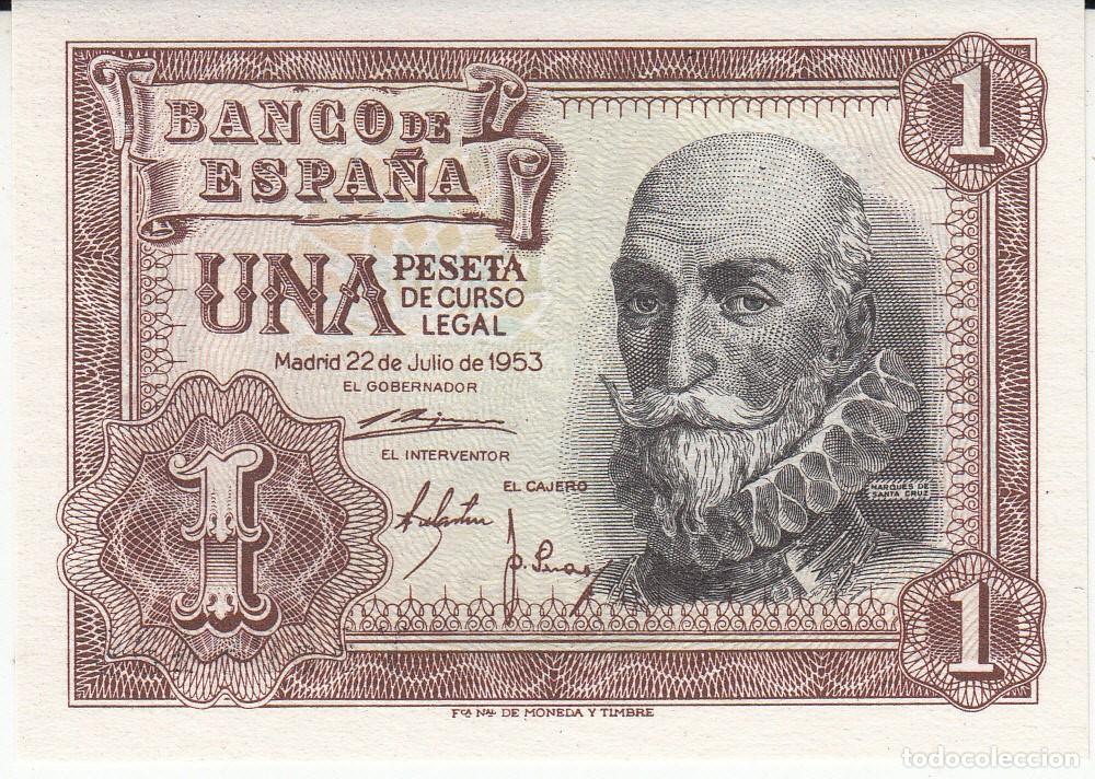 Billetes espa&ntilde;oles: BILLETE BANCO DE ESPA&Ntilde;A - 1 PESETA - 1953 - SIN CIRCULAR