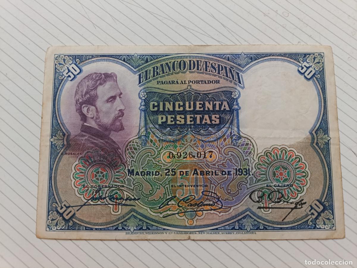 Billetes espa&ntilde;oles: BILLETE 50 PESETAS 1931