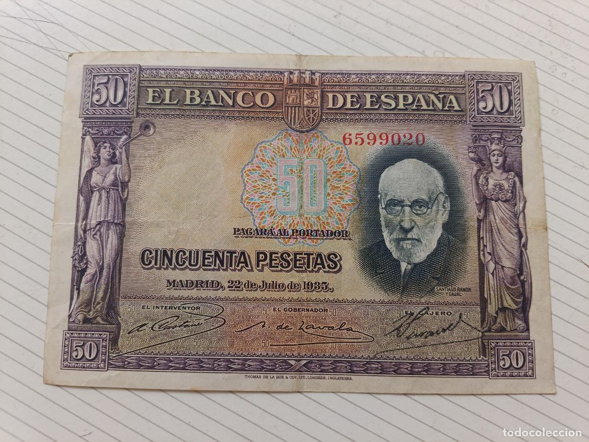 Billetes espa&ntilde;oles: BILLETE 50 PESETAS 1935 SIN SERIE