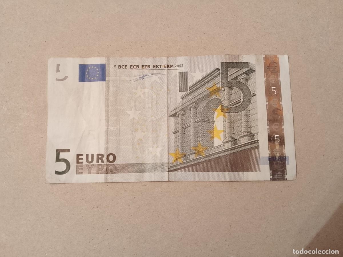 Billetes espa&ntilde;oles: 5 euros 1 firma Duisemberg, plancha M001, V de Espa&ntilde;a, n&ordm; bajisimo
