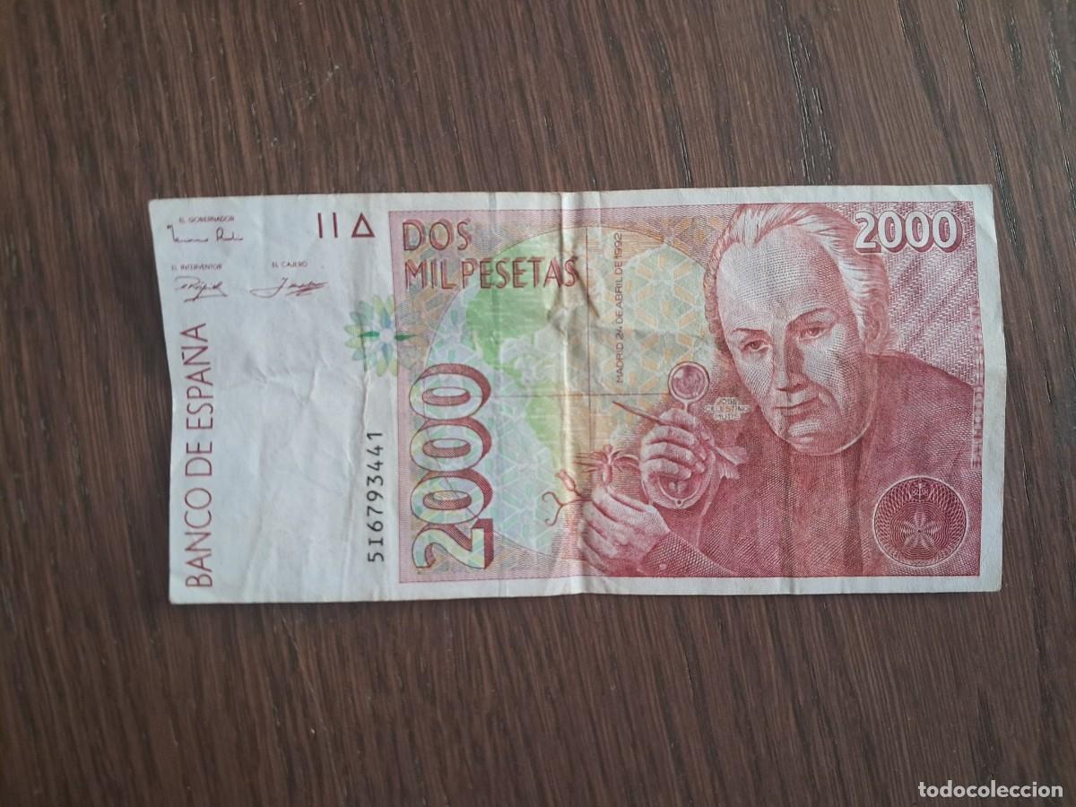 Billetes espa&ntilde;oles: billete de Espa&ntilde;a, Jos&eacute; Celestino Mutis, 2.000 pesetas, a&ntilde;o 1992. n&ordm; serie 5I6793441