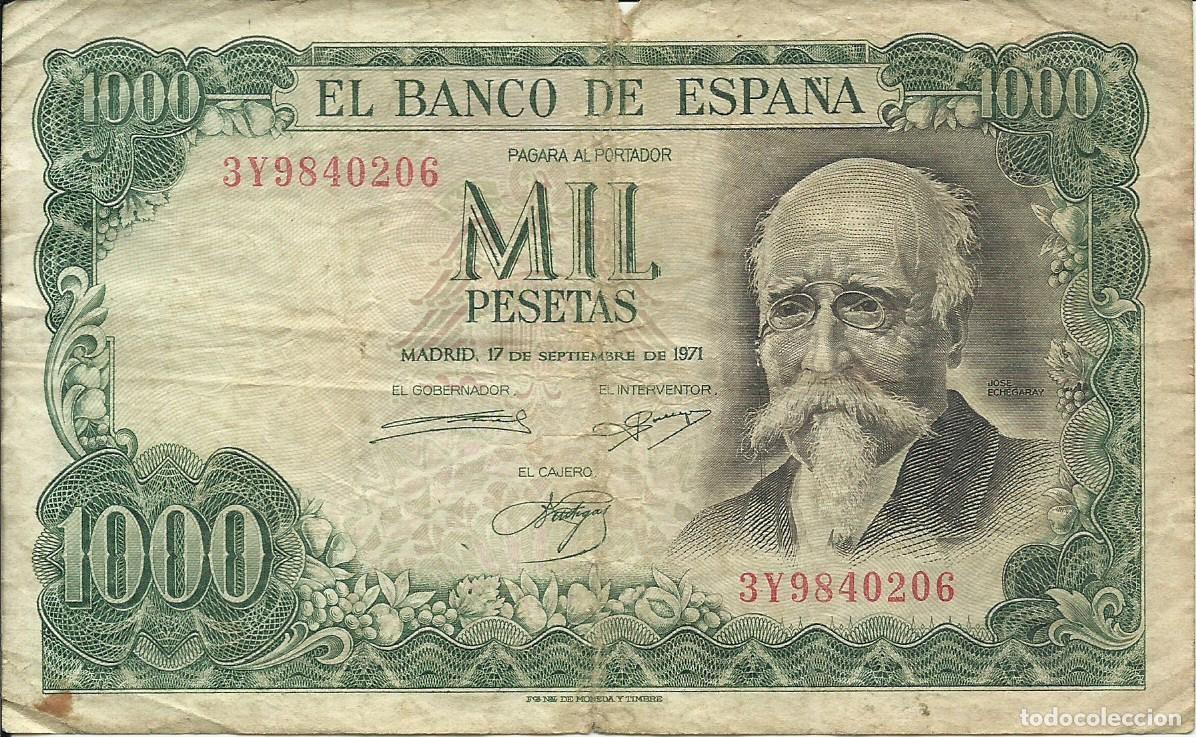 Billetes espa&ntilde;oles: ESPA&Ntilde;A - 1000 PESETAS - 1971 - 3Y9840206 - JOS&Eacute; ECHEGARAY - FOTOS