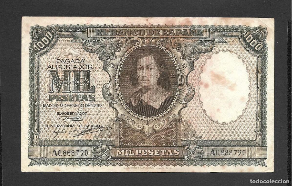 Billetes espa&ntilde;oles: 1000 PESETAS 1940 SERIE A MBC+