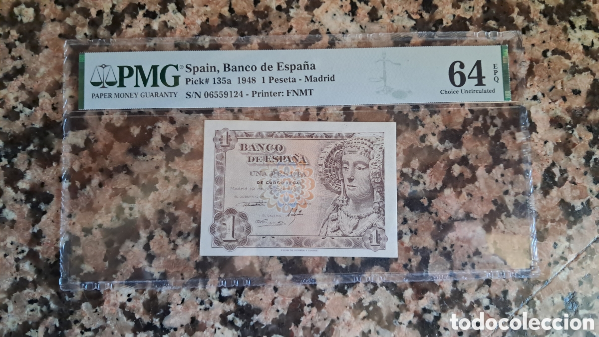Billetes espa&ntilde;oles: Billete 1 peseta 1948 sin serie
