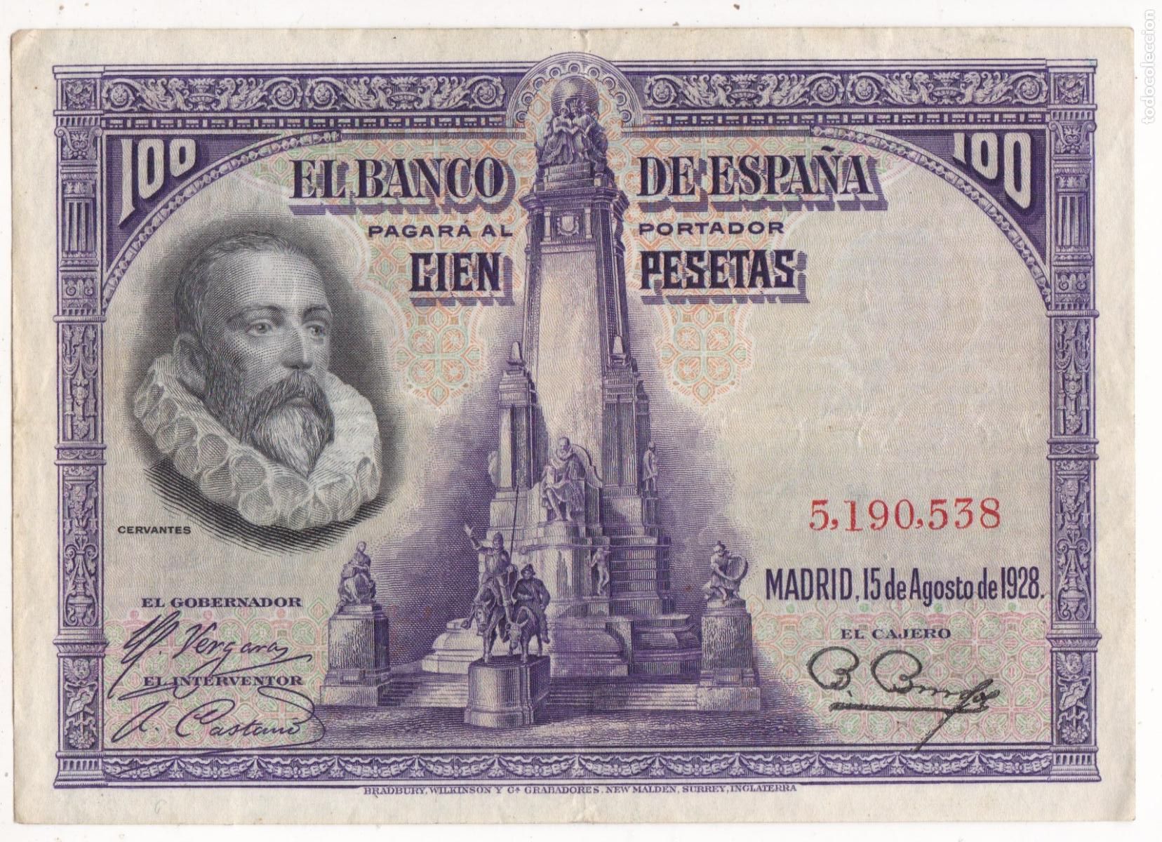 Billetes espa&ntilde;oles: F6-8- BILLETE 100 Pesetas 1928.