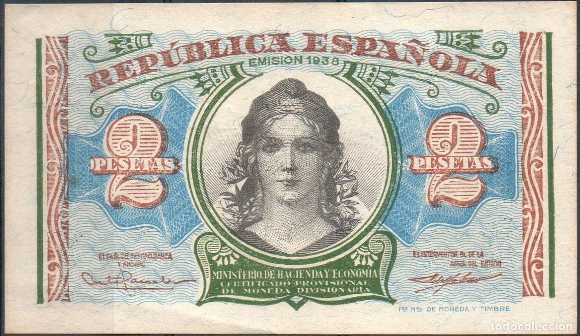 Notas espanholas: Billete Republica 2 pesetas