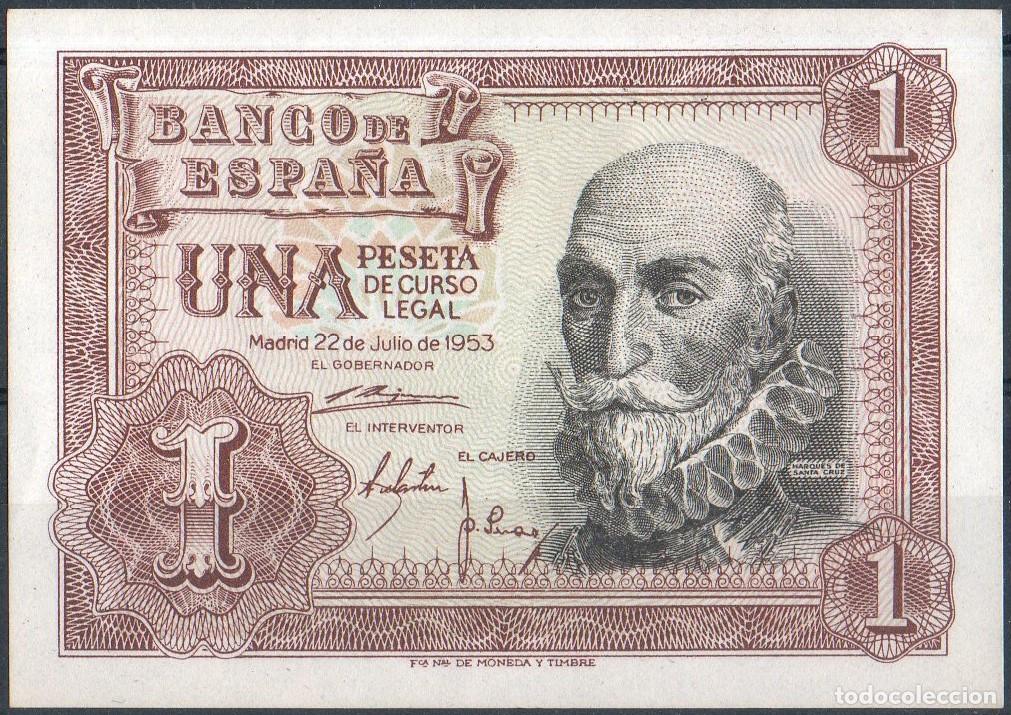 Billetes espa&ntilde;oles: Billete Banco Espa&ntilde;a 1 pta. 1953
