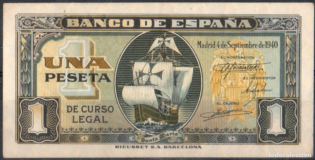 Billetes espa&ntilde;oles: Banco De Espa&ntilde;a Billete 1 Una Peseta Septiembre 1940 SERIE I