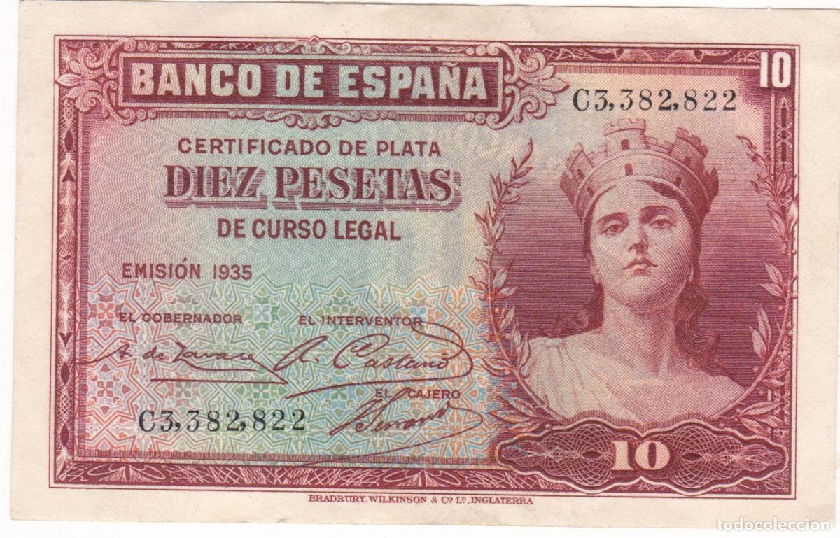 Billetes espa&ntilde;oles: F6-25- BILLETE 10 Pesetas 1935