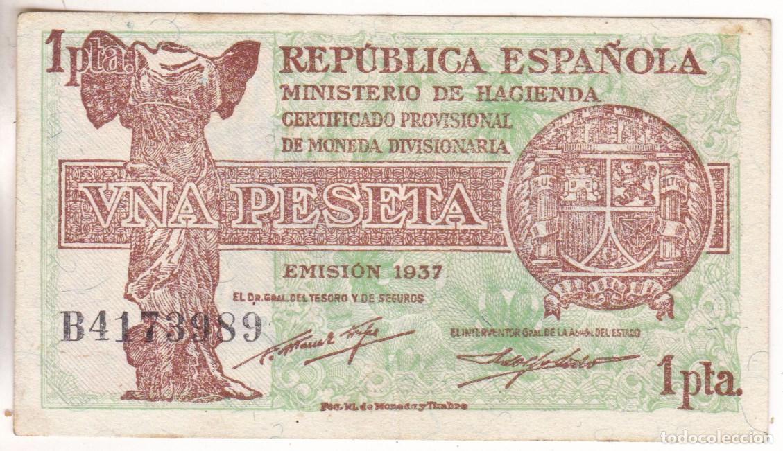 Billetes espa&ntilde;oles: F6-25- BILLETE 1 Peseta 1937