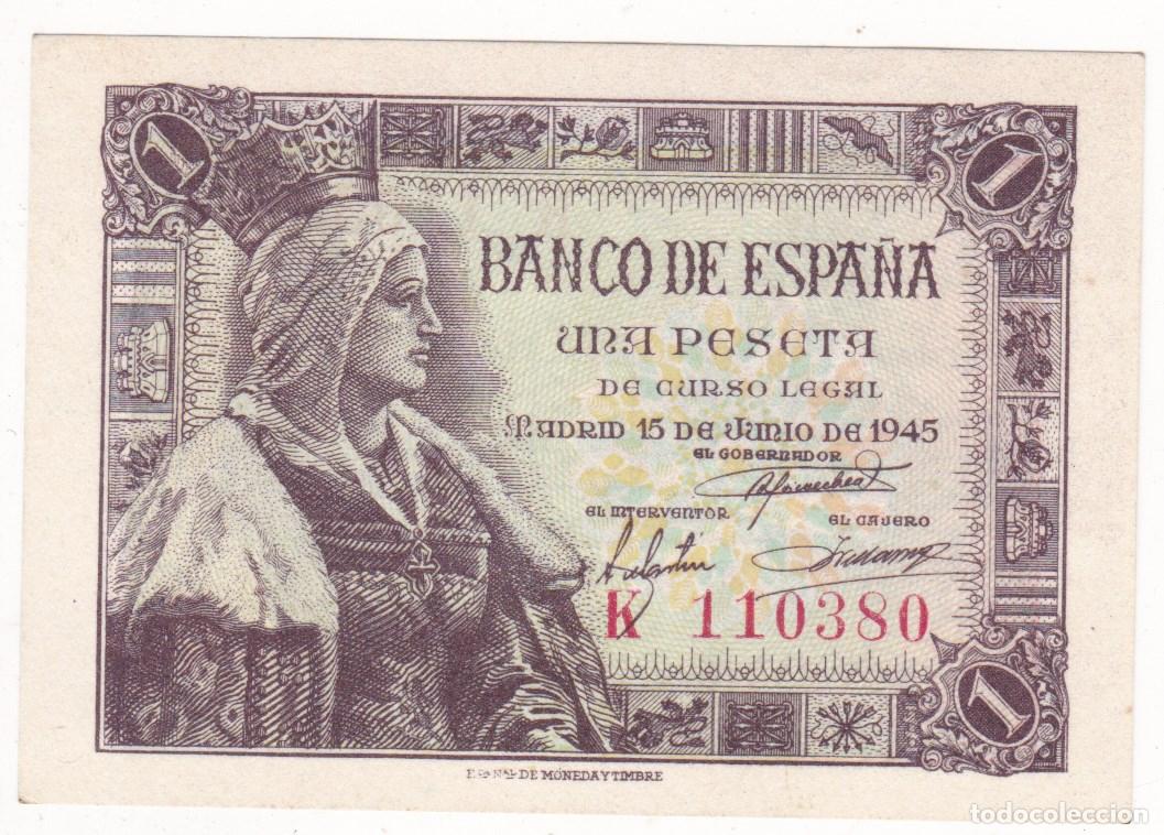 Billetes espa&ntilde;oles: F6-30- BILLETE 1 Peseta 1945