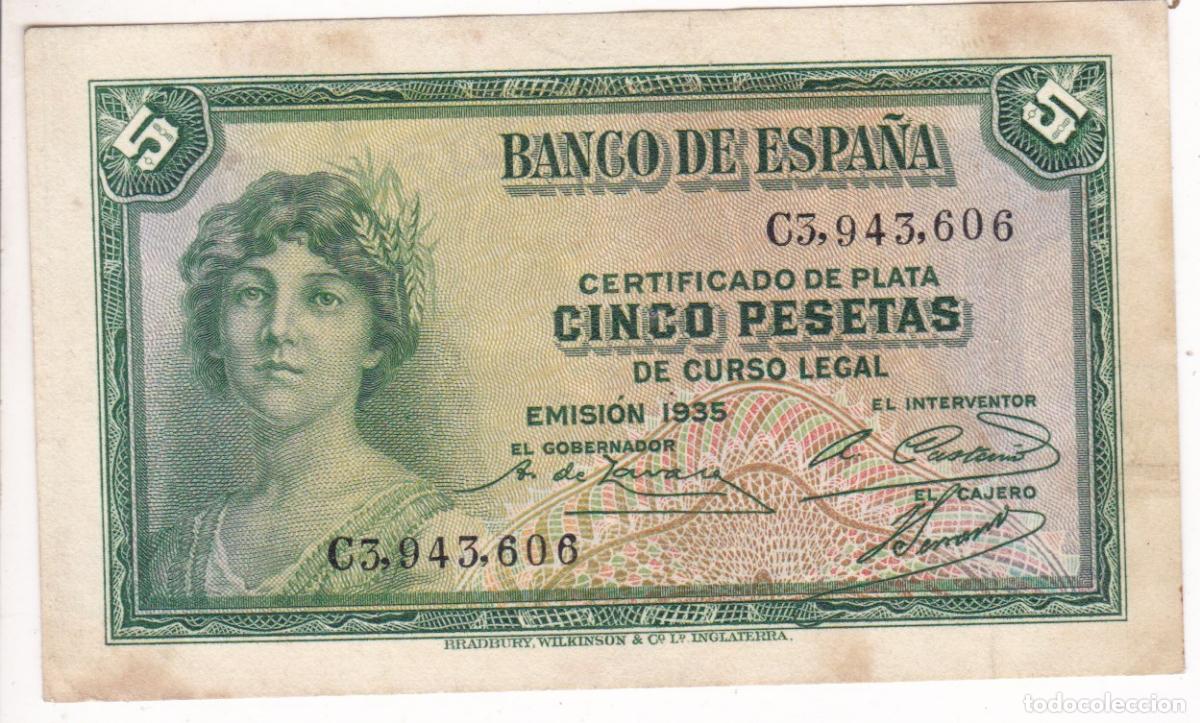 Billetes espa&ntilde;oles: F6-35- BILLETE 5 Pesetas 1935
