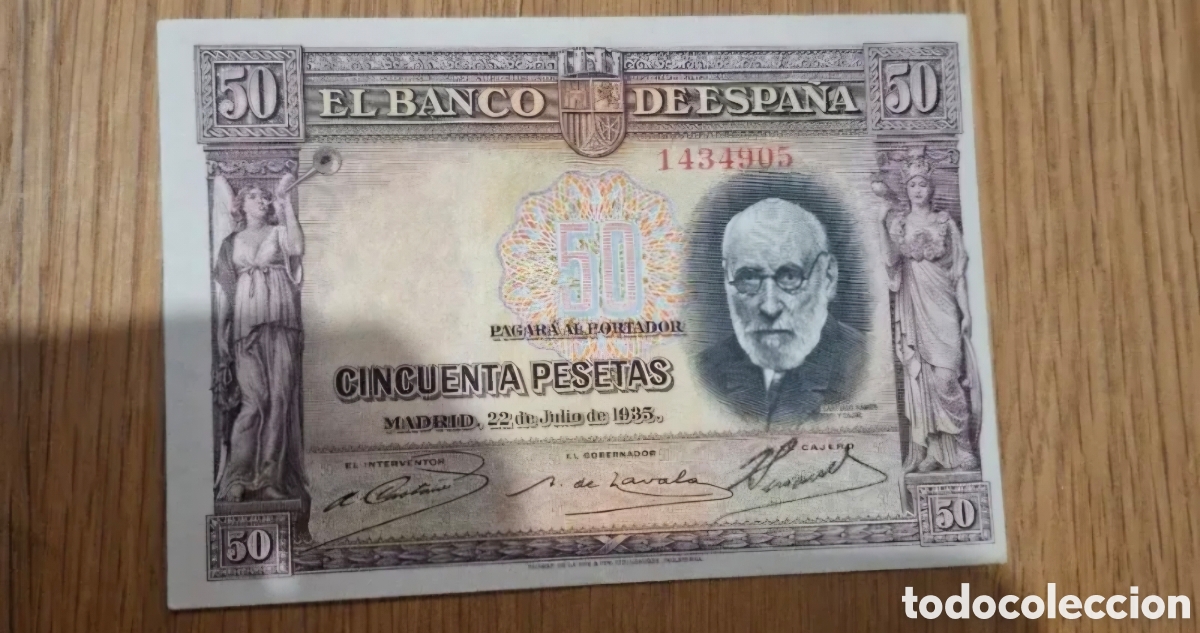 Billetes espa&ntilde;oles: Billete 50 pesetas EBC 1935