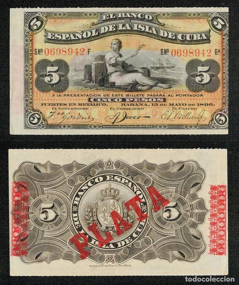 Billetes espa&ntilde;oles: Billete ALFONSO XIII 10 Pesos Banco espa&ntilde;ol de CUBA a&ntilde;o 1896 - 0698942 F, CERTIFICADO PLATA.
