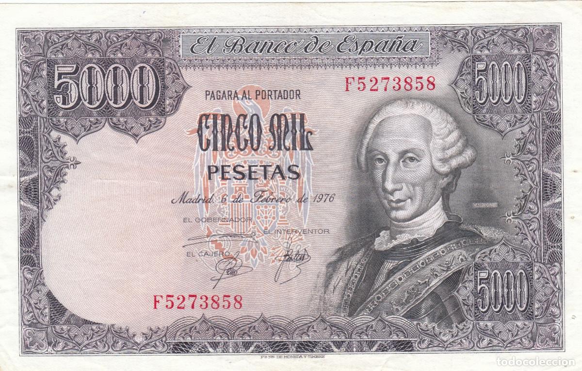 Billetes espa&ntilde;oles: CRBS1150 BILLETE ESPA&Ntilde;A 5000 PESETAS 1976 SERIE C USADO