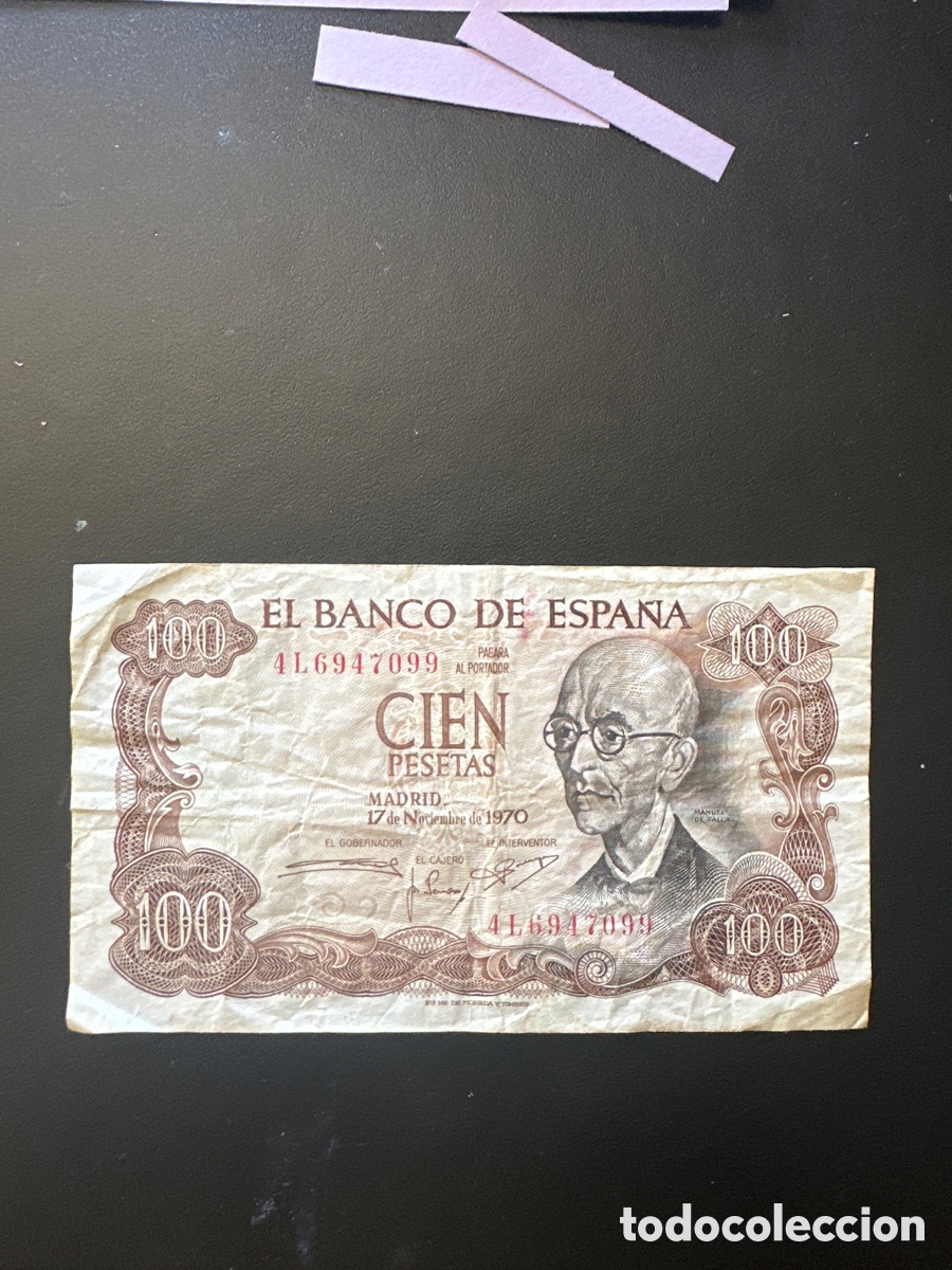 Billetes espa&ntilde;oles: Billete de Espa&ntilde;a de 100 pesetas a&ntilde;o 1970