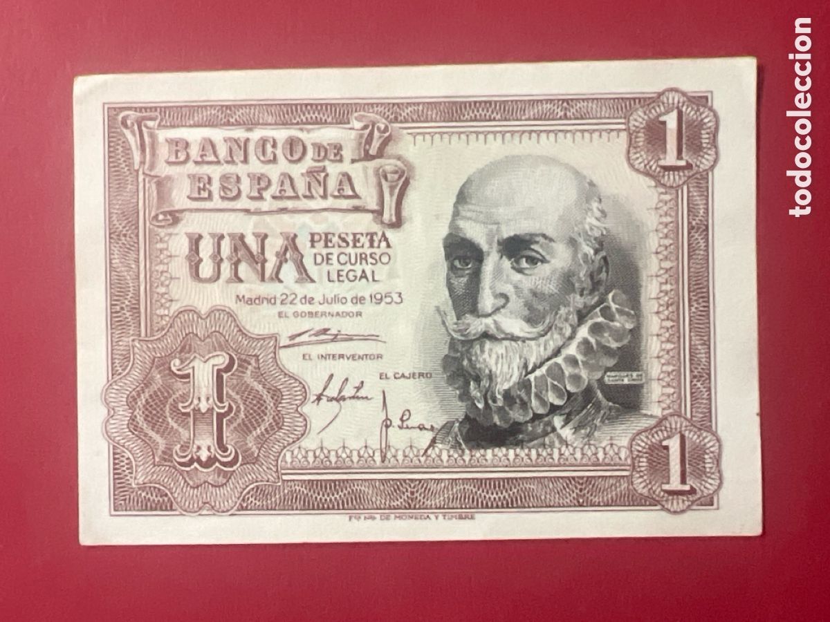 Billetes espa&ntilde;oles: 106B. BILLETE ESPA&Ntilde;A A&Ntilde;O 1953 BANCO DE ESPA&Ntilde;A 1 UNA PESETA