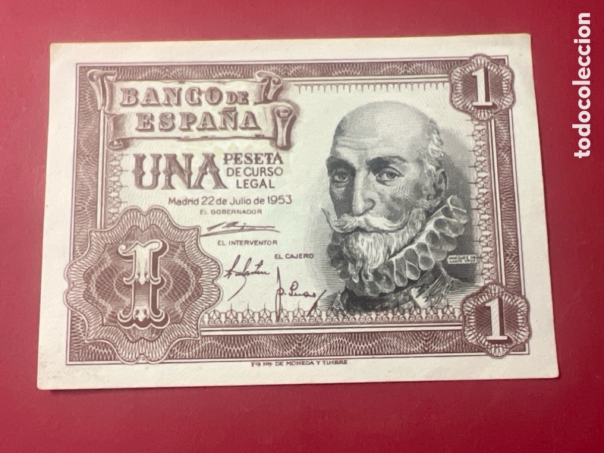 Billetes espa&ntilde;oles: 108B. BILLETE ESPA&Ntilde;A A&Ntilde;O 1953 BANCO DE ESPA&Ntilde;A 1 UNA PESETA