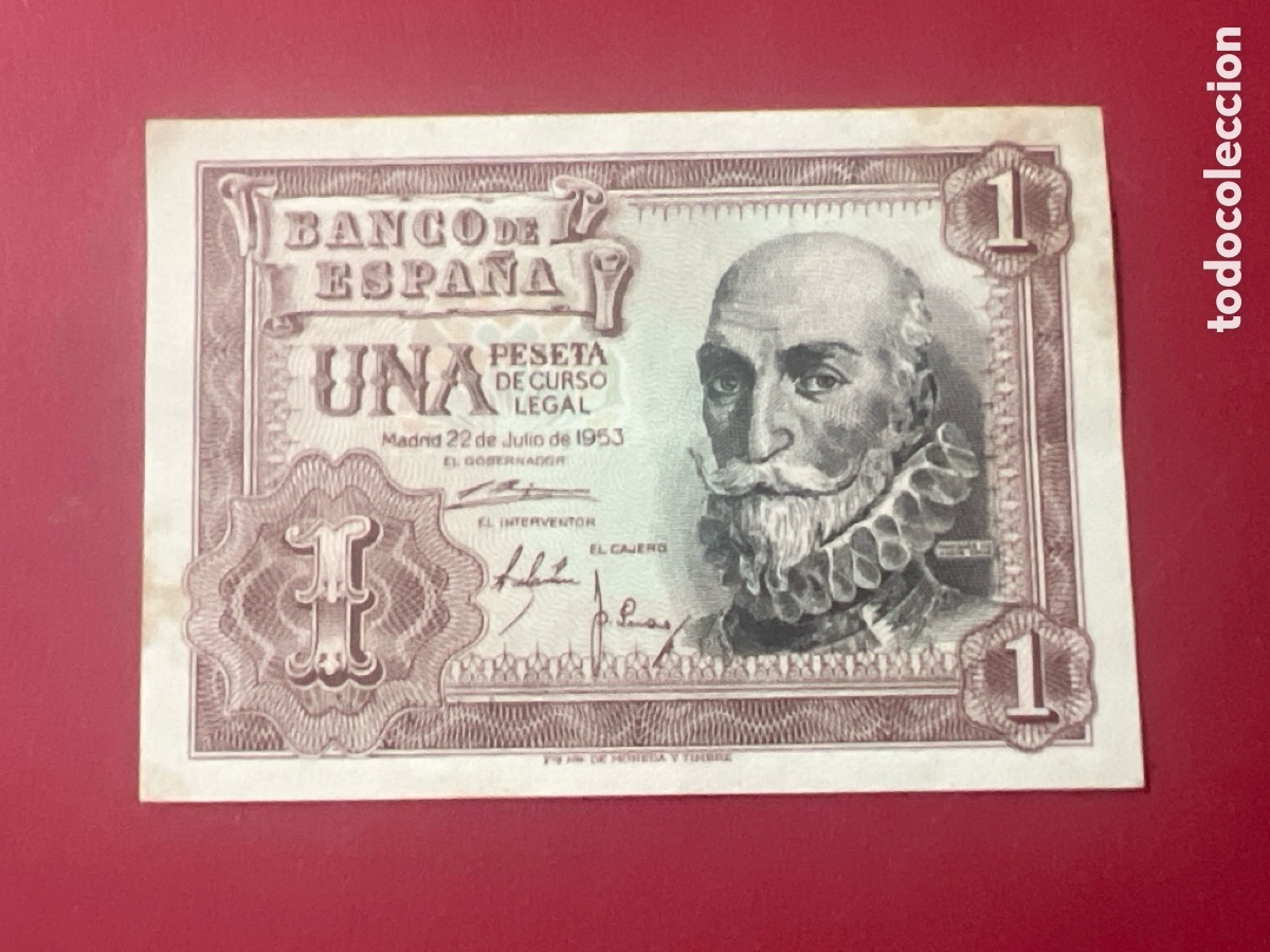 Billetes espa&ntilde;oles: 110B. BILLETE ESPA&Ntilde;A A&Ntilde;O 1953 BANCO DE ESPA&Ntilde;A 1 UNA PESETA