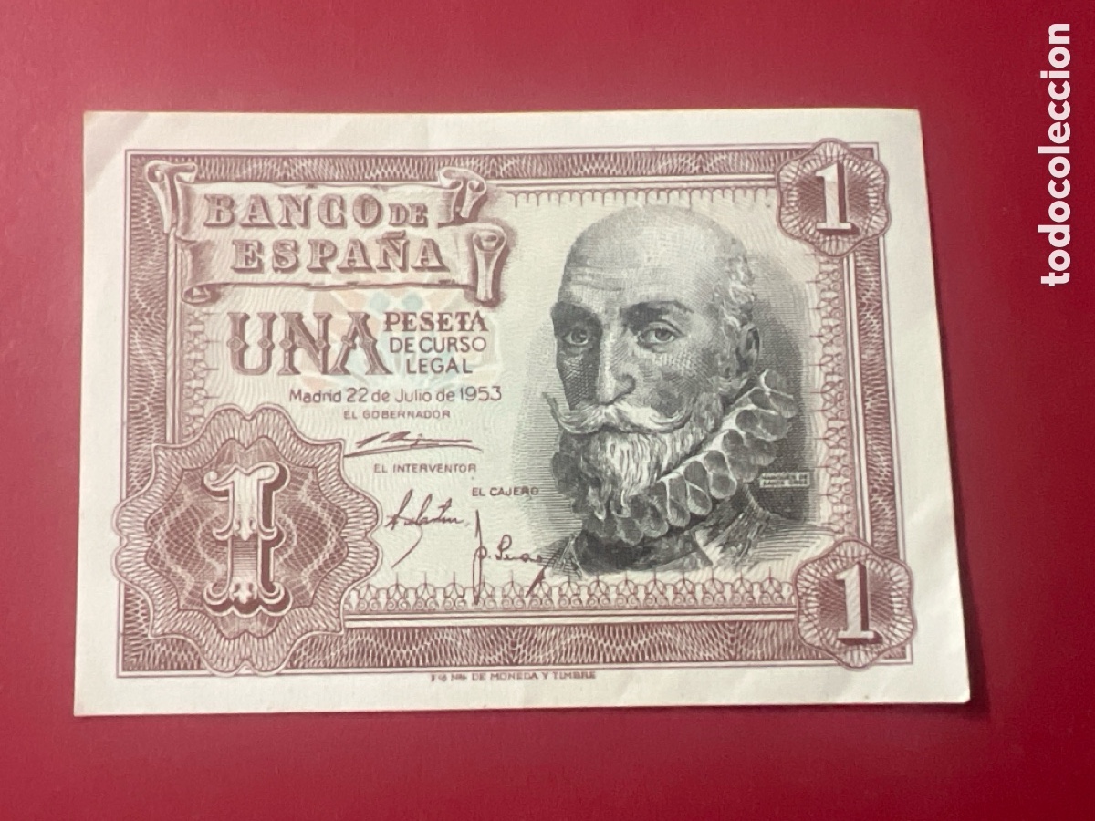 Billetes espa&ntilde;oles: 111B. BILLETE ESPA&Ntilde;A A&Ntilde;O 1953 BANCO DE ESPA&Ntilde;A 1 UNA PESETA