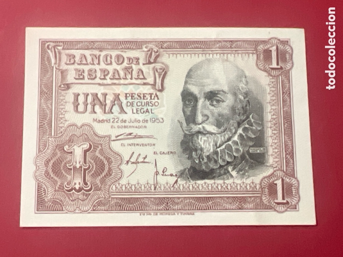 Billetes espa&ntilde;oles: 113B. BILLETE ESPA&Ntilde;A A&Ntilde;O 1953 BANCO DE ESPA&Ntilde;A 1 UNA PESETA
