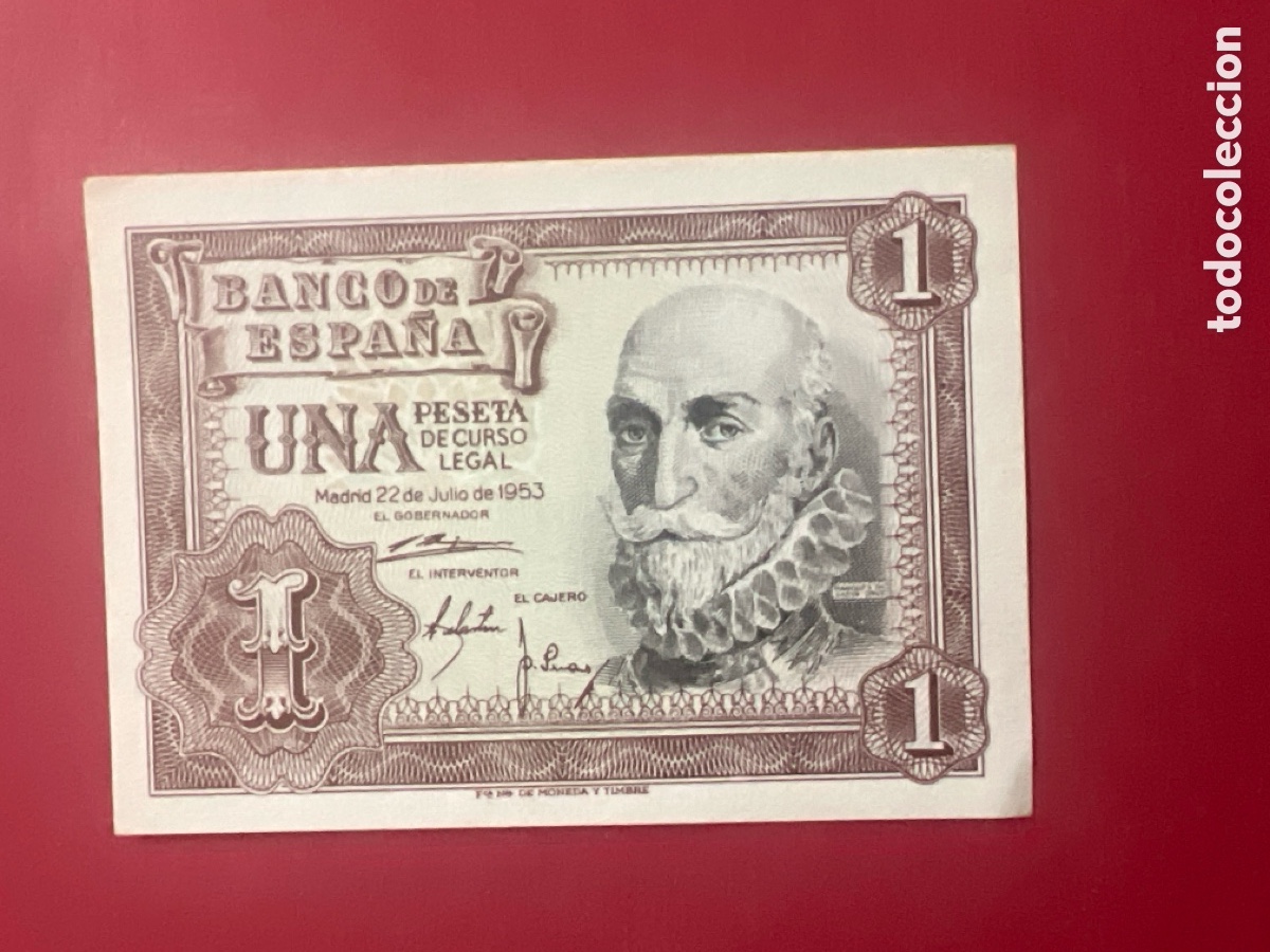 Billetes espa&ntilde;oles: 116B. BILLETE ESPA&Ntilde;A A&Ntilde;O 1953 BANCO DE ESPA&Ntilde;A 1 UNA PESETA