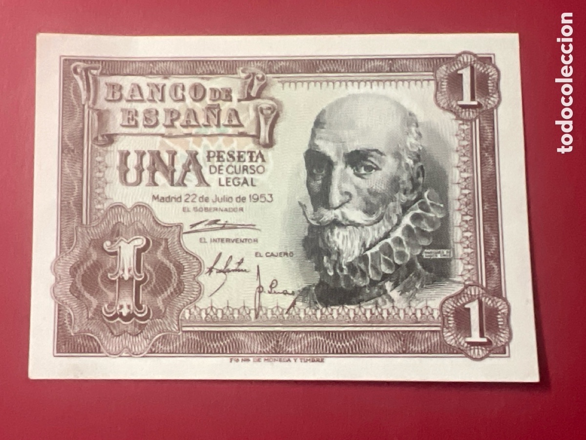 Billetes espa&ntilde;oles: 118b. BILLETE ESPA&Ntilde;A A&Ntilde;O 1953 BANCO DE ESPA&Ntilde;A 1 UNA PESETA
