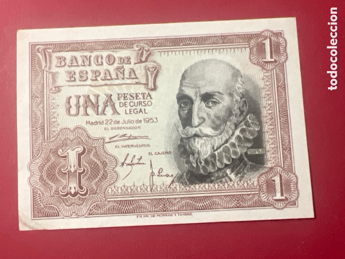 Billetes espa&ntilde;oles: 117B. BILLETE ESPA&Ntilde;A A&Ntilde;O 1953 BANCO DE ESPA&Ntilde;A 1 UNA PESETA