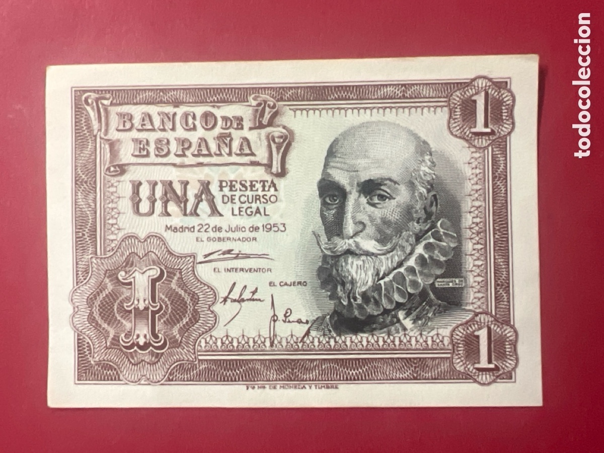 Billetes espa&ntilde;oles: 119B. BILLETE ESPA&Ntilde;A A&Ntilde;O 1953 BANCO DE ESPA&Ntilde;A 1 UNA PESETA