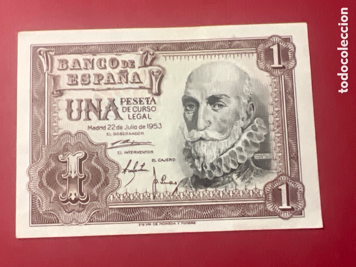 Billetes espa&ntilde;oles: 122B. BILLETE ESPA&Ntilde;A A&Ntilde;O 1953 BANCO DE ESPA&Ntilde;A 1 UNA PESETA
