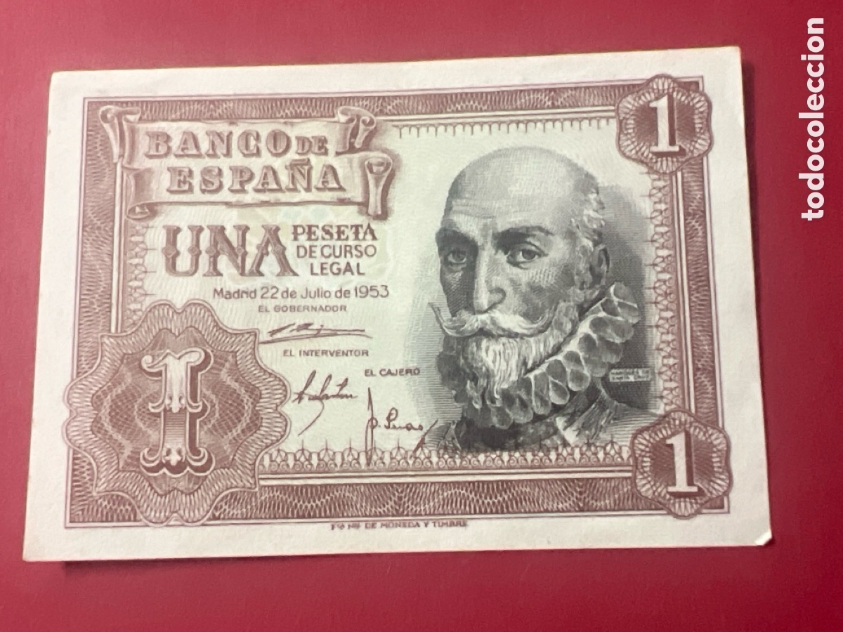 Billetes espa&ntilde;oles: 123B. BILLETE ESPA&Ntilde;A A&Ntilde;O 1953 BANCO DE ESPA&Ntilde;A 1 UNA PESETA