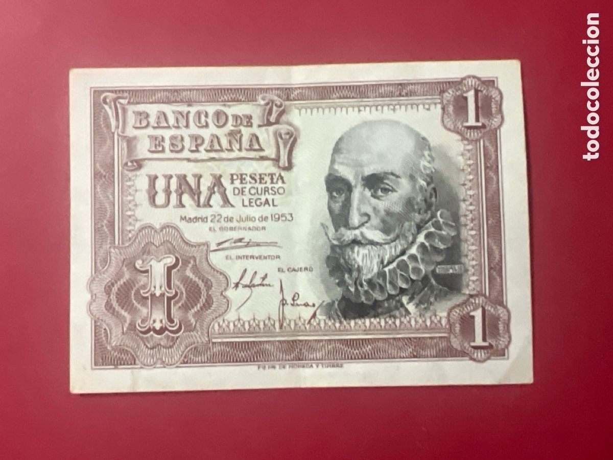 Billetes espa&ntilde;oles: 125B. BILLETE ESPA&Ntilde;A A&Ntilde;O 1953 BANCO DE ESPA&Ntilde;A 1 UNA PESETA