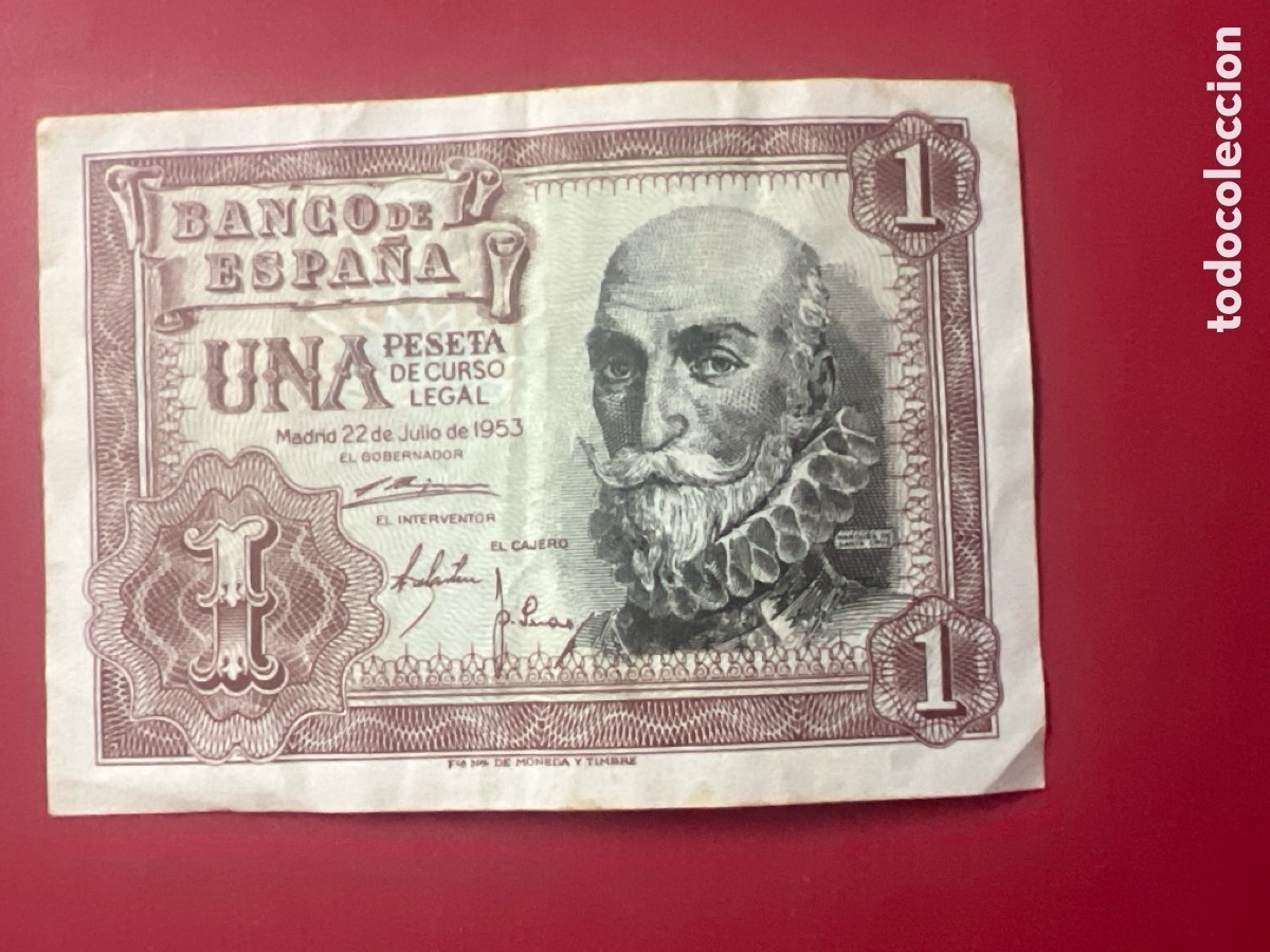 Billetes espa&ntilde;oles: 128B. BILLETE ESPA&Ntilde;A A&Ntilde;O 1953 BANCO DE ESPA&Ntilde;A 1 UNA PESETA
