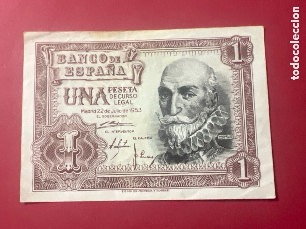 Billetes espa&ntilde;oles: 130B. BILLETE ESPA&Ntilde;A A&Ntilde;O 1953 BANCO DE ESPA&Ntilde;A 1 UNA PESETA