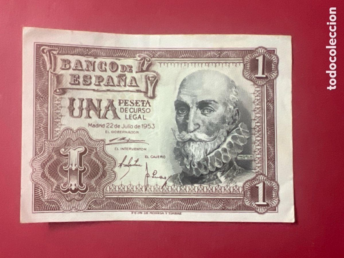 Billetes espa&ntilde;oles: 131B. BILLETE ESPA&Ntilde;A A&Ntilde;O 1953 BANCO DE ESPA&Ntilde;A 1 UNA PESETA