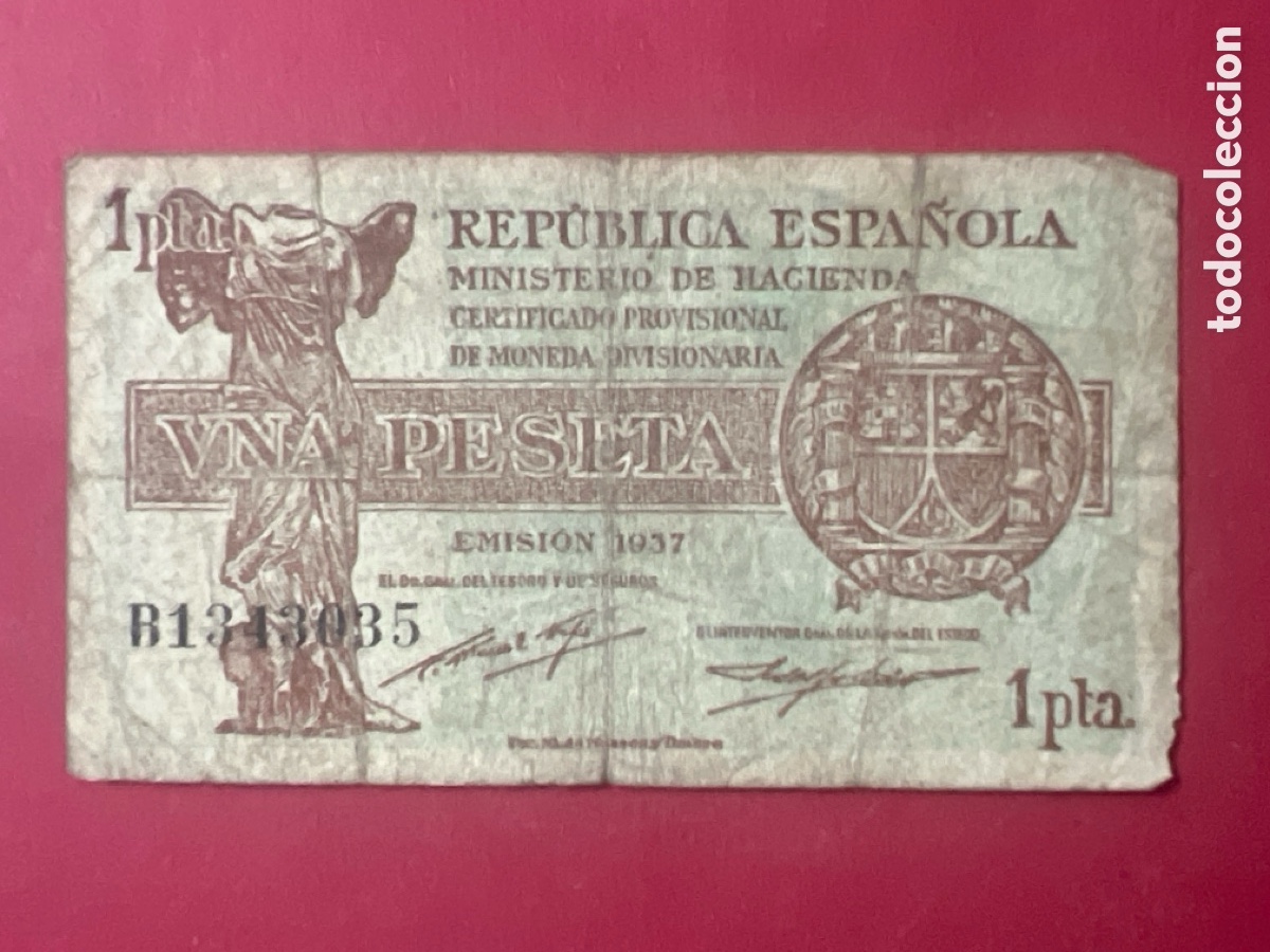 Billets espagnols: 140B. Billete de 1 PESETA EMISION 1937 REPUBLICA ESPA&Ntilde;OLA