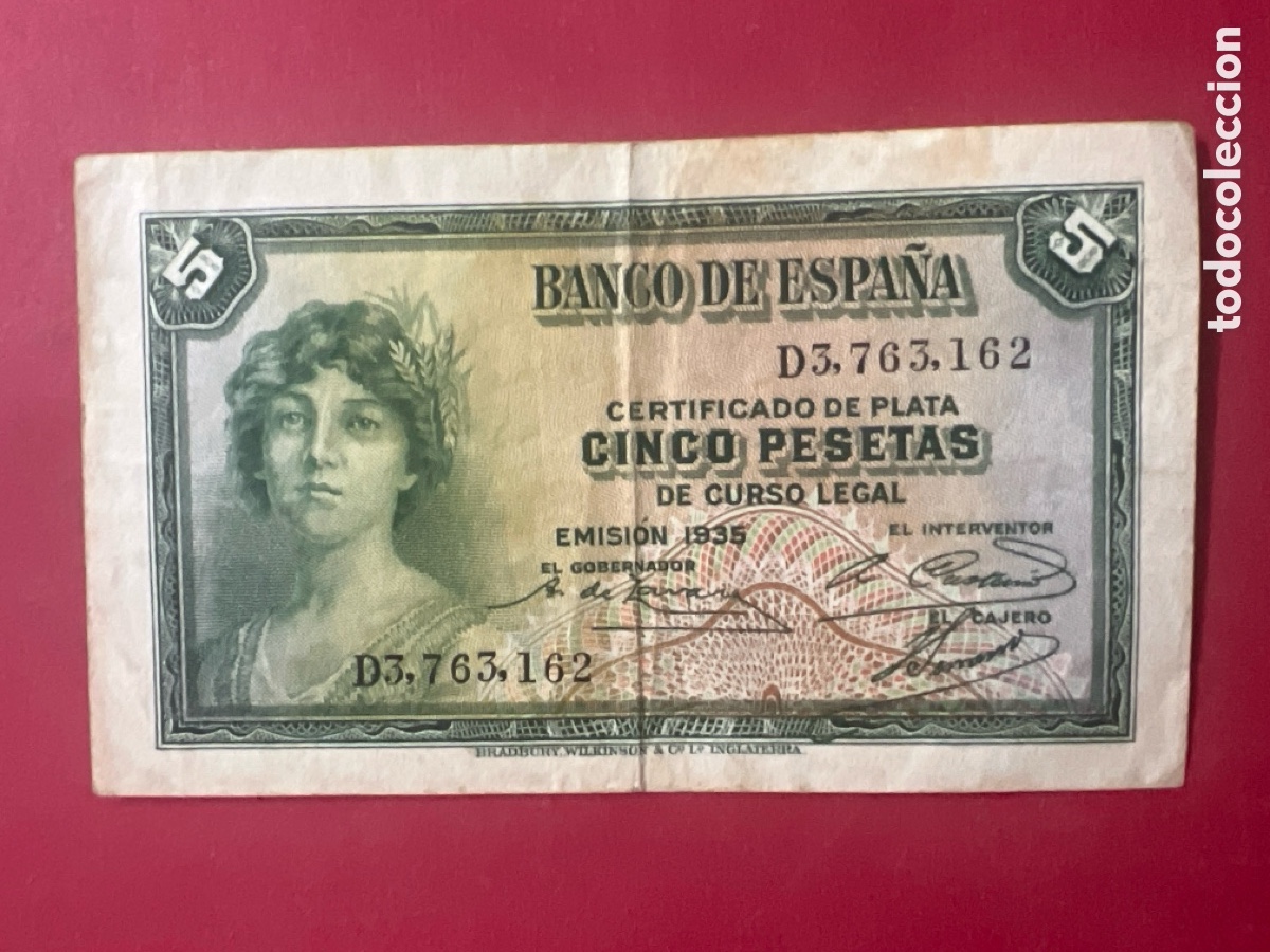Billets espagnols: 142B. BILLETE DE 5 PESETAS A&Ntilde;O 1935