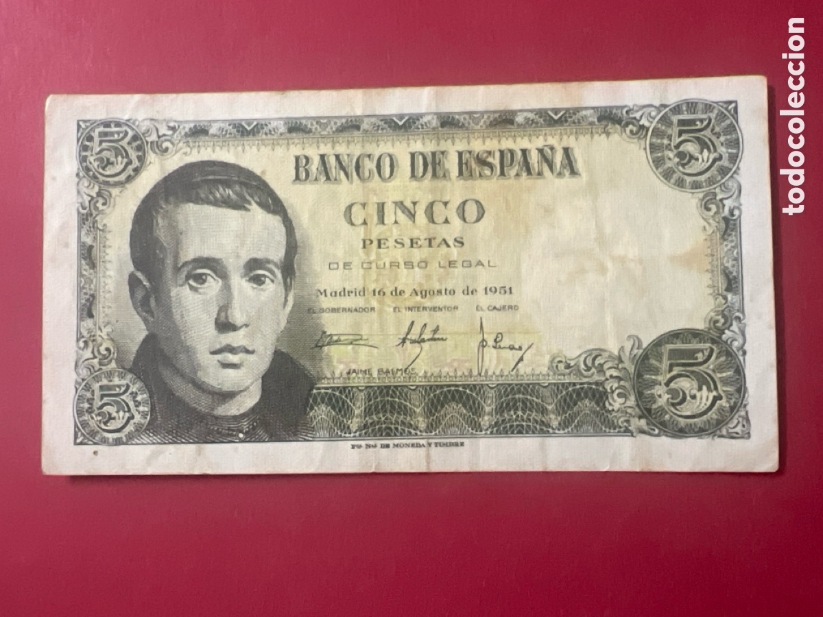 Billetes espa&ntilde;oles: 146B. BILLETE DE 5 PESETAS 1951