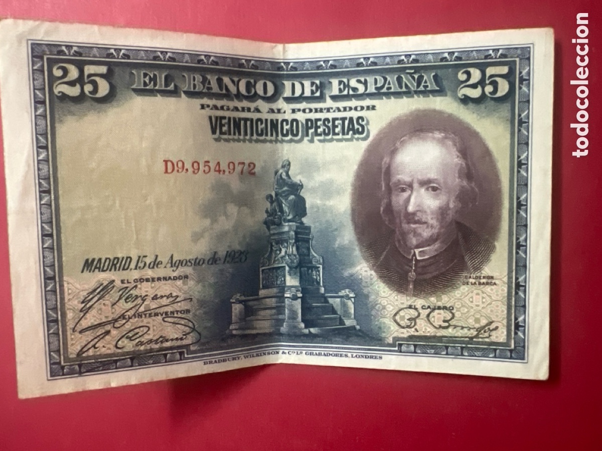 Spanische Banknoten: 161B. BILLETE ESPA&Ntilde;A A&Ntilde;O 1928 BANCO DE ESPA&Ntilde;A 25 PESETAS VEINTICINCO PTAS