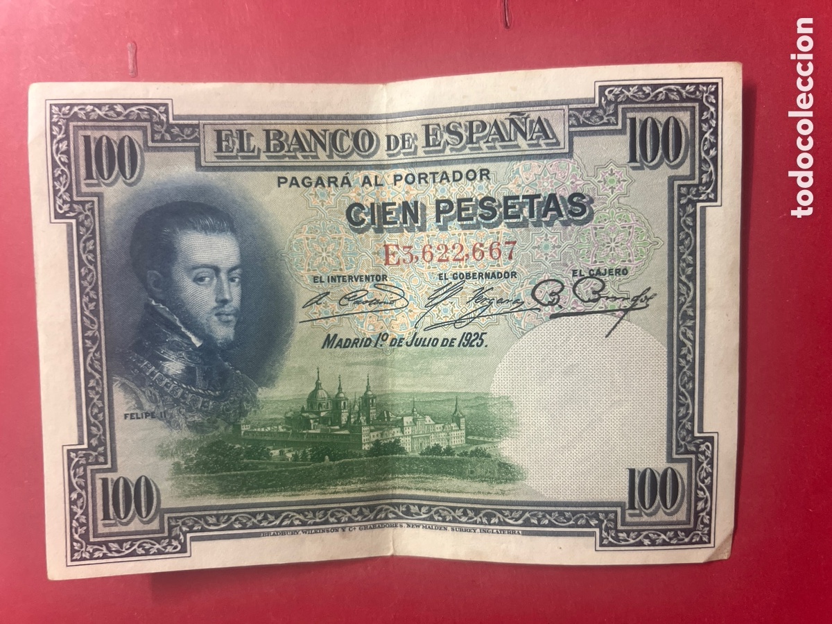Billetes espa&ntilde;oles: 168B. BILLETE 100 PESETAS 01-07-1925
