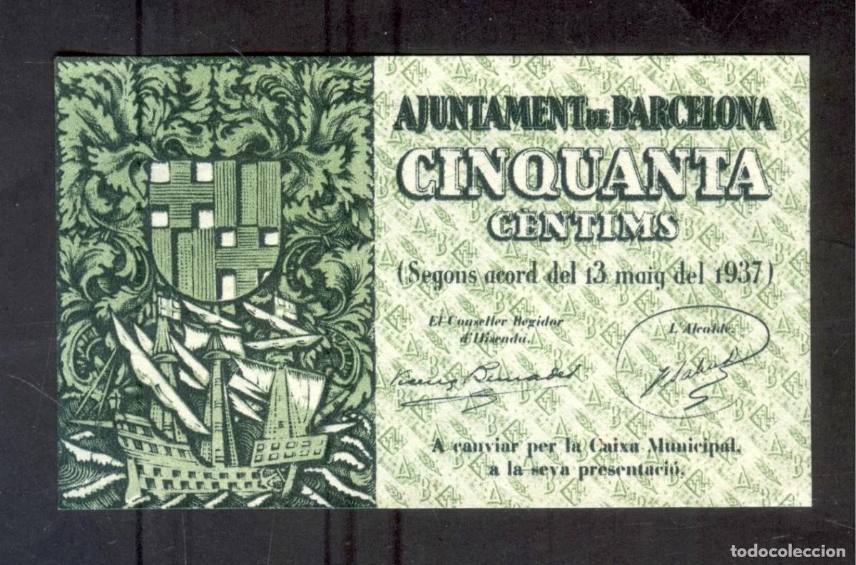 Billetes espa&ntilde;oles: NUMULITE P0267 Ajuntament Barcelona cinquanta c&egrave;ntims