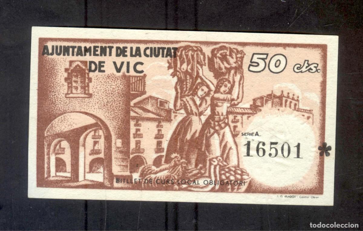 Billetes espa&ntilde;oles: NUMULITE P0269 Ajuntament de la ciutat de Vic 50 c&egrave;ntims c&eacute;ntimos